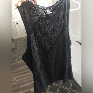Anthropologie Black Lace Tank - Large